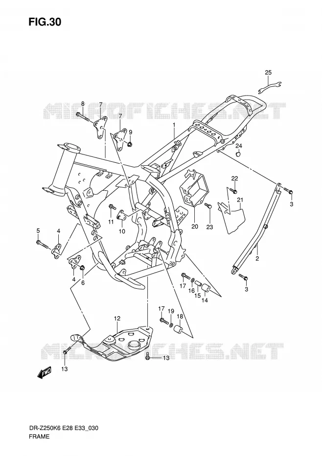 FRAME Suzuki MOTO 250 DR-Z 2007  DR-Z250K7(E28/E33)