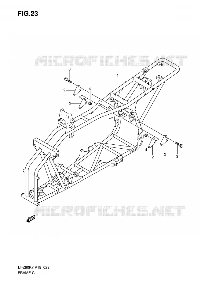 FRAME Suzuki QUAD 90 QUADSPORT 2010  LT-Z90ZL0(P19)