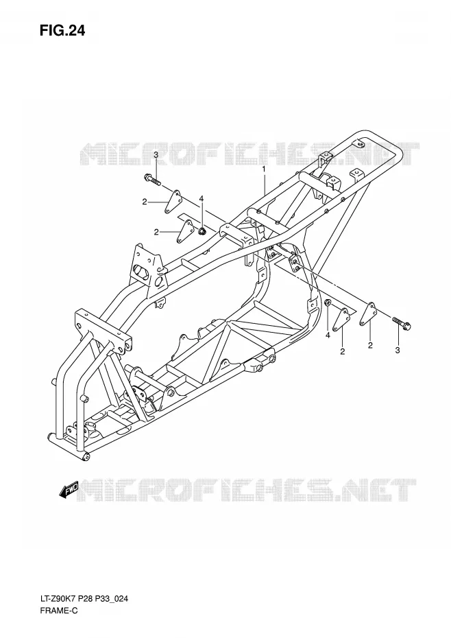 FRAME Suzuki QUAD 90 QUADSPORT 2010  LT-Z90ZL0(P28/P33)