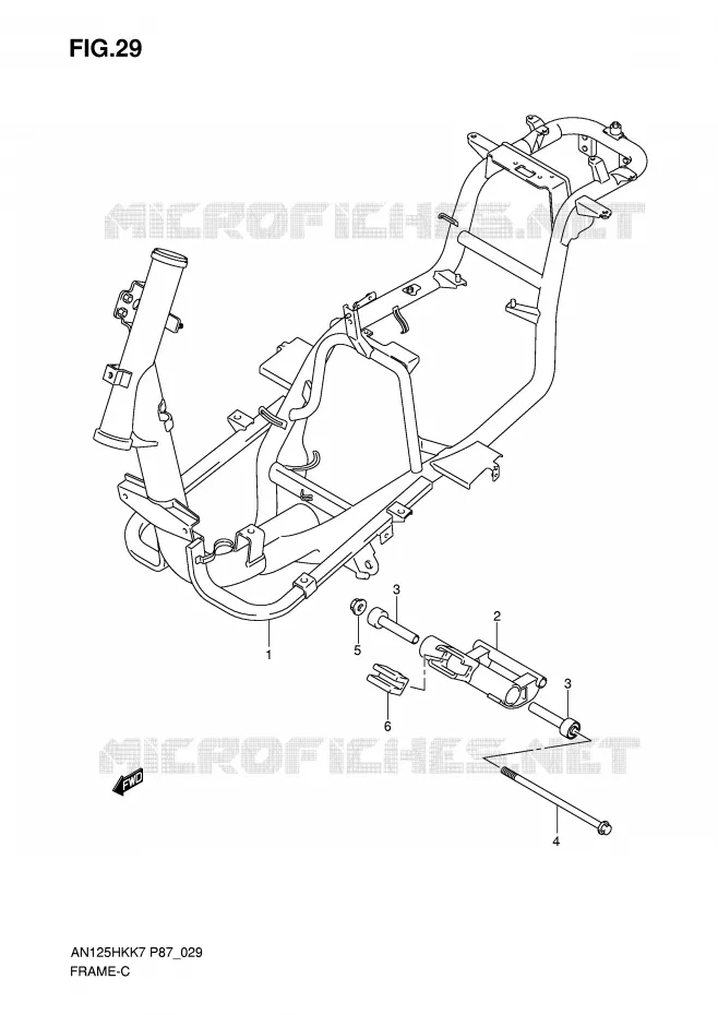 FRAME Suzuki SCOOTER 125 BURGMAN 2007  AN125HKK7(P87)