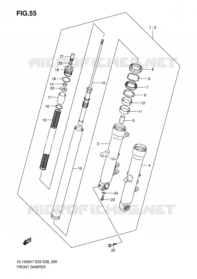 FRONT FORK Suzuki MOTO 1000 V-STROM 2008  DL1000K8(E3/E28)