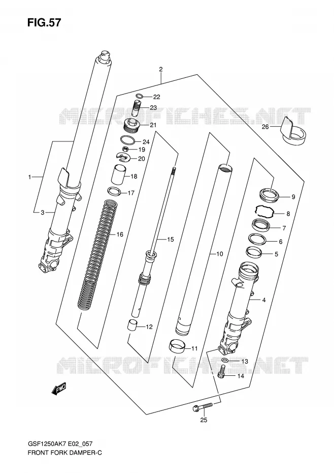 FRONT FORK Suzuki MOTO 1250 BANDIT-N 2007  GSF1250AK7(E2)