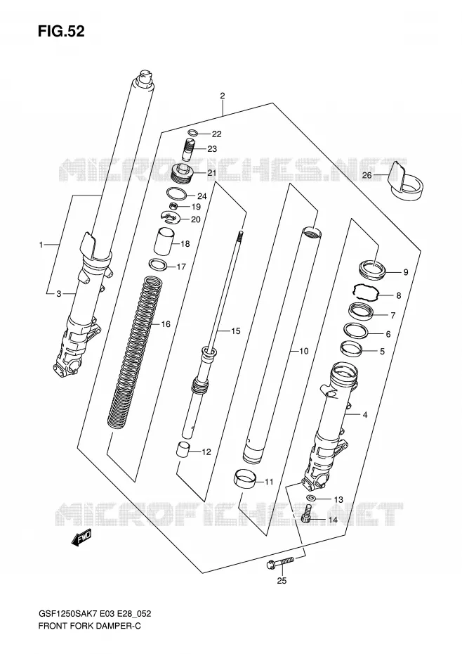 FRONT FORK Suzuki MOTO 1250 BANDIT-S 2008  GSF1250SK8(E3/E28)