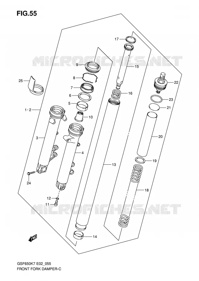FRONT FORK Suzuki MOTO 650 BANDIT 2008  GSF650SK8(E2)