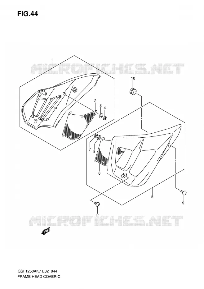 FRONT FRAME COVER (GSF1250/A) Suzuki MOTO 1250 BANDIT-S 2009  GSF1250SK9(E2)
