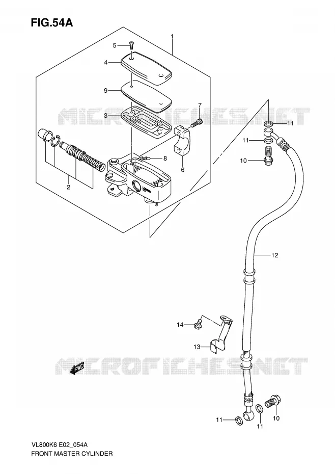 FRONT MASTER CYLINDER (MODEL K7/K8/K9/L0) Suzuki MOTO 800 VOLUSIA 2007  VL800K7(E2)