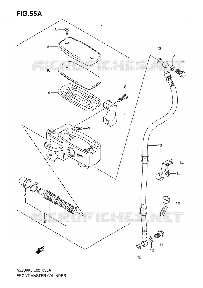 FRONT MASTER CYLINDER (MODEL K7/K8/K9) Suzuki MOTO 800 MARAUDER 2008  VZ800K8(E2)