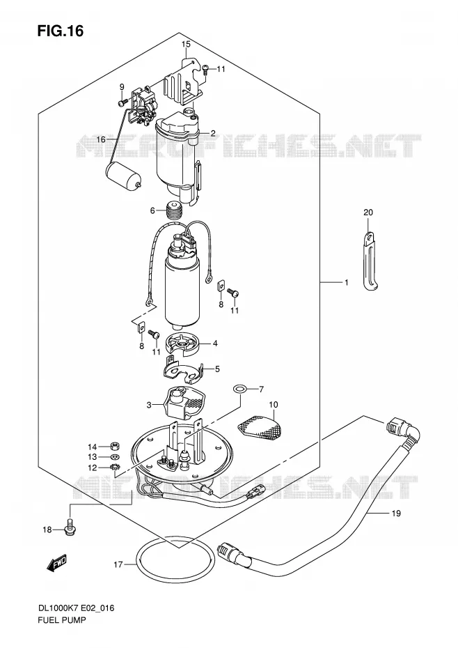 FUEL PUMP Suzuki MOTO 1000 V-STROM 2010  DL1000L0(P37)