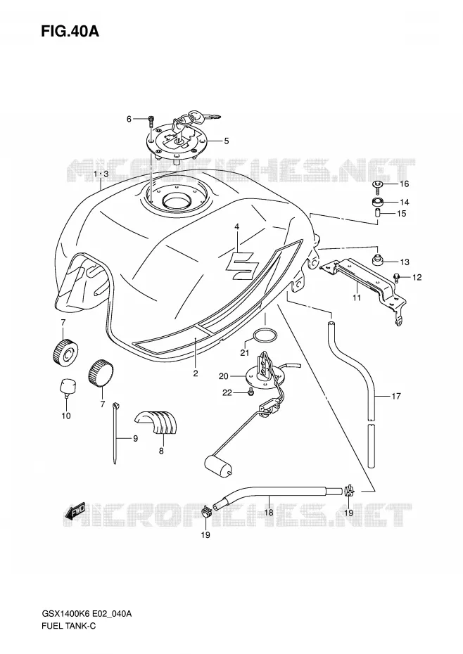 FUEL TANK (GSX1400K7) Suzuki MOTO 1400 GSX 2006  GSX1400K6(E2)