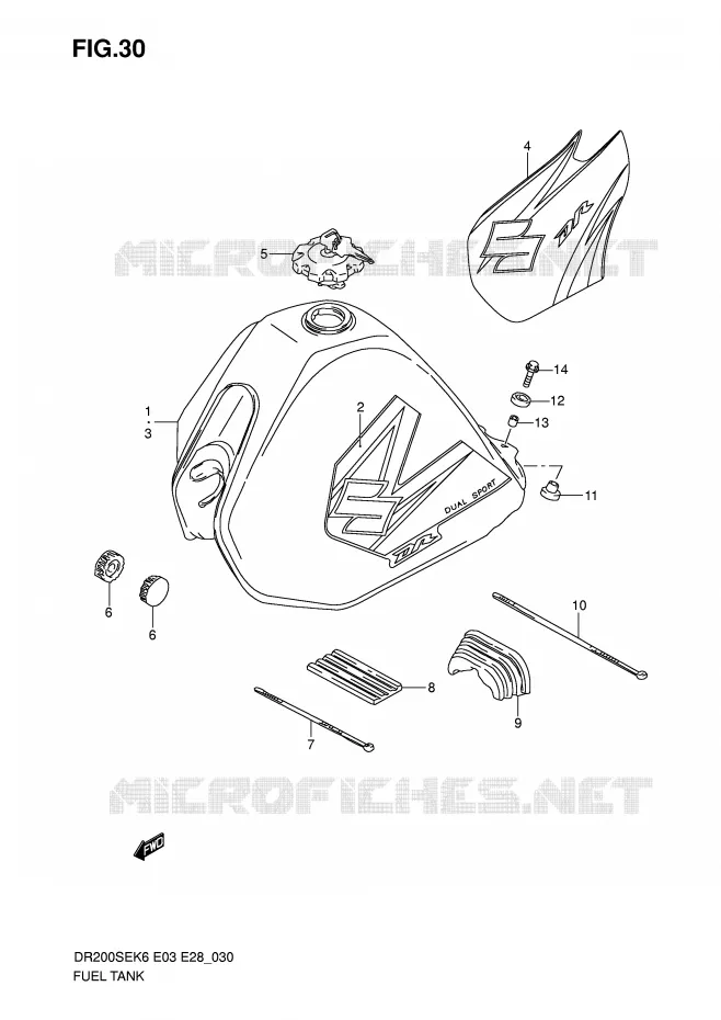 FUEL TANK (MODEL K6/K7) Suzuki MOTO 200 DR 2007  DR200SEK7(E3/E28)