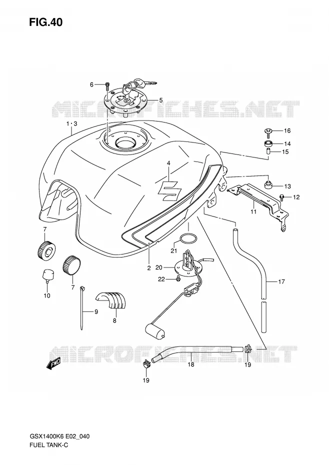 FUEL TANK (MODEL K6) Suzuki MOTO 1400 GSX 2007  GSX1400ZK7(E2)