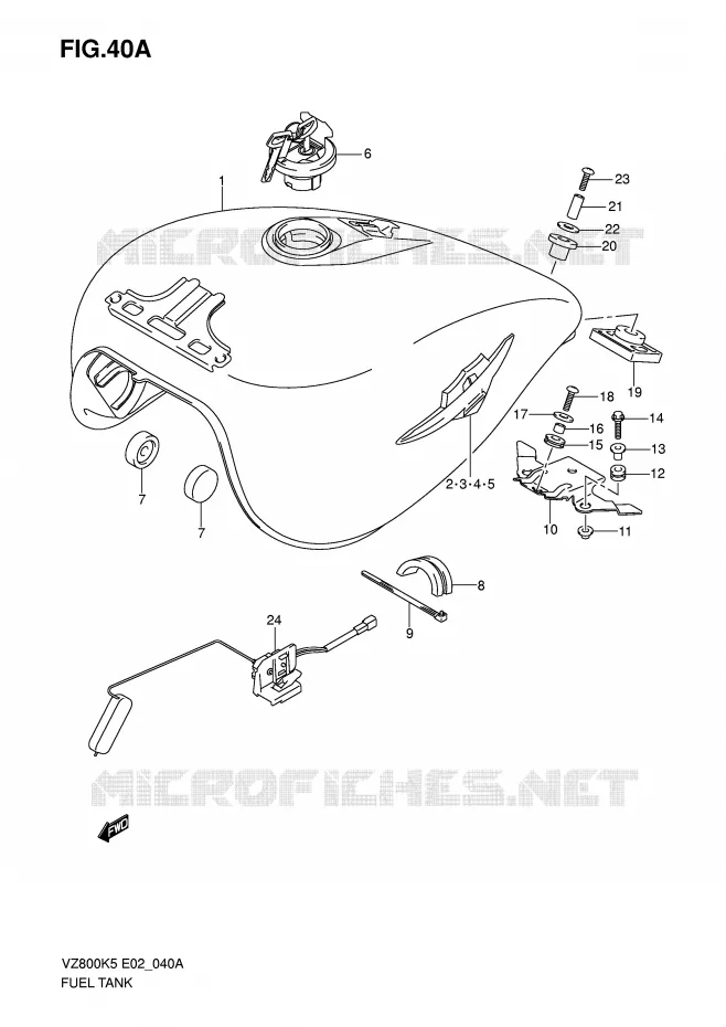FUEL TANK (MODEL K7/K8) Suzuki MOTO 800 MARAUDER 2007  VZ800K7(E2)