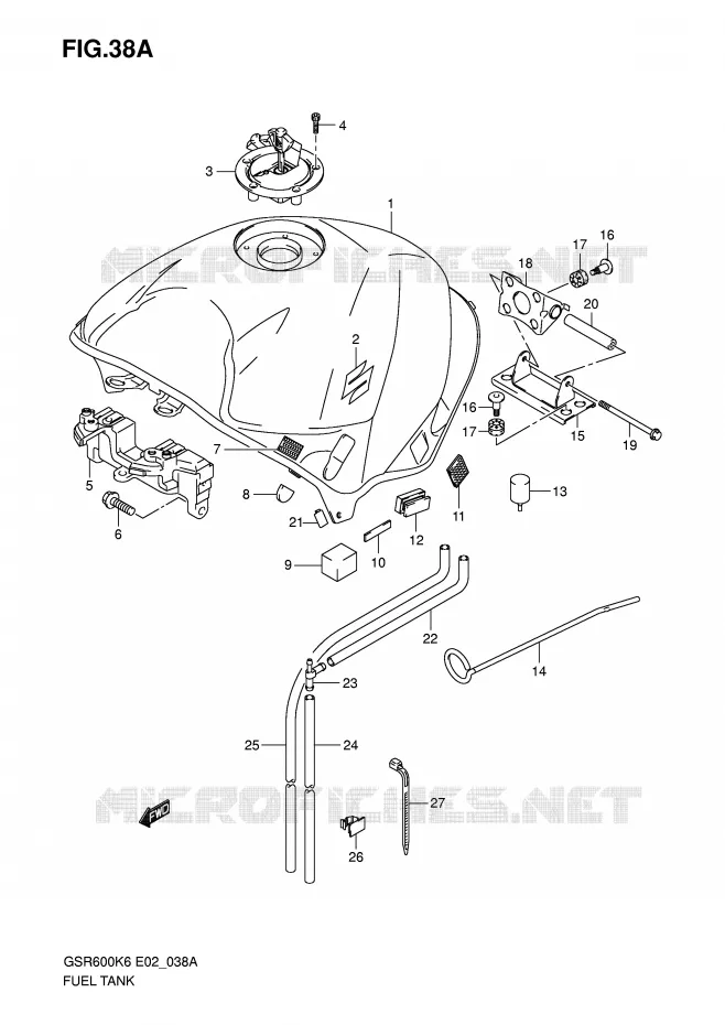 FUEL TANK (MODEL K7) Suzuki MOTO 600 GSR 2009  GSR600K9(E2)