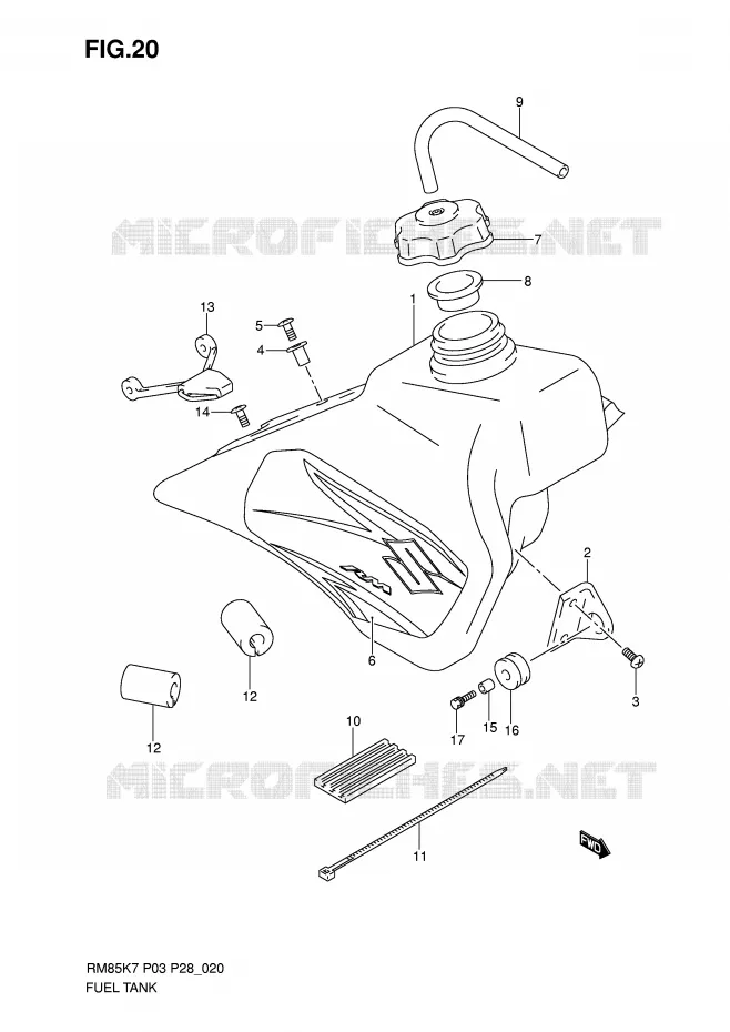 FUEL TANK (MODEL K7) Suzuki MOTO 85 RM 2009  RM85LK9(P3/P28)