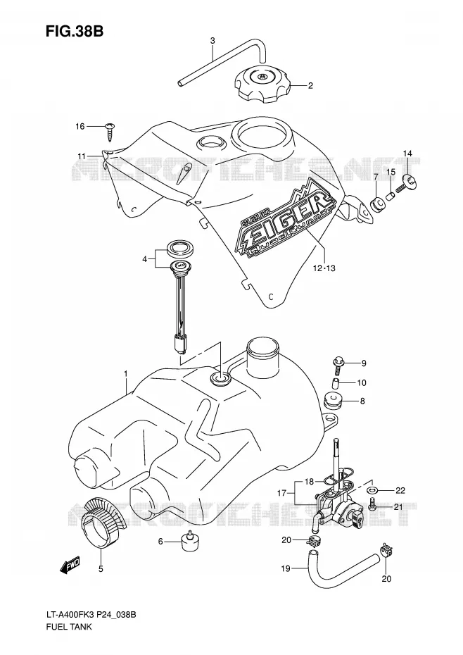 FUEL TANK (MODEL K7) Suzuki QUAD 400 EIGER 2007  LT-A400FK7(P24)