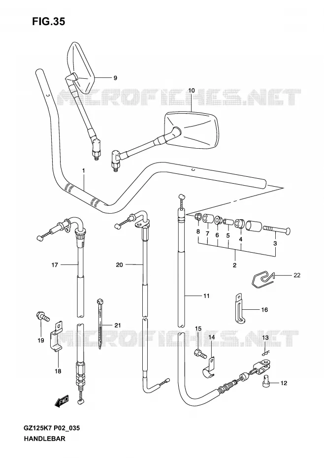 HANDLEBAR Suzuki MOTO 125 MARAUDER 2006  GZ125K6(P02)