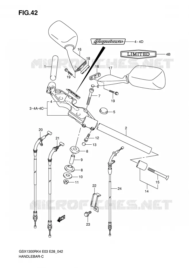 HANDLEBAR Suzuki MOTO 1300 HAYABUSA 2005  GSX1300RK5(E3/E28)