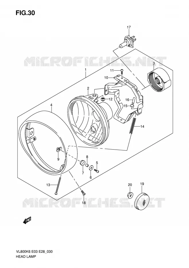 HEADLIGHT Suzuki MOTO 800 VOLUSIA 2010  VL800L0(E3/E28)
