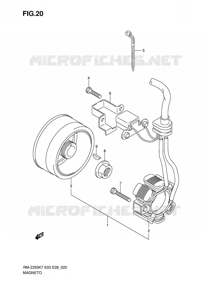 IGNITION Suzuki MOTO 250 RM-Z 2008  RM-Z250K8(E3/E28)