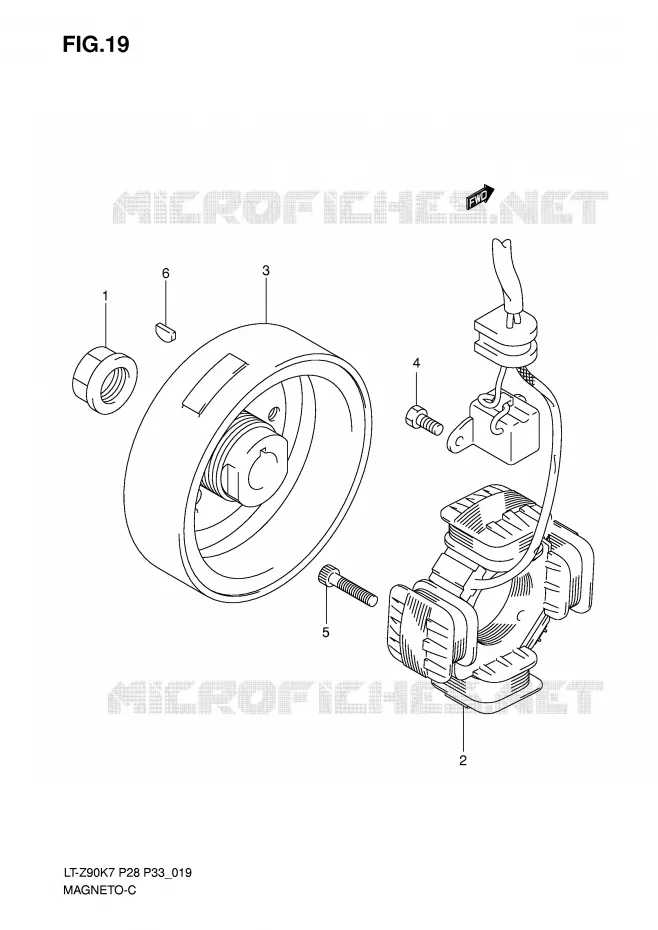 IGNITION Suzuki QUAD 90 QUADSPORT 2009  LT-Z90K9(P28/P33)