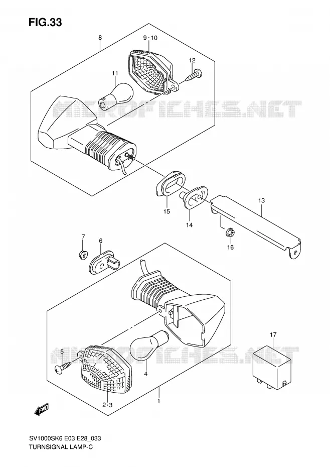 INDICATORS (SV1000S) Suzuki MOTO 1000 SV 2006  SV1000SK6(E3/E28)