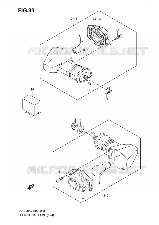 INDICATORS Suzuki MOTO 1000 V-STROM 2008  DL1000K8(E2)