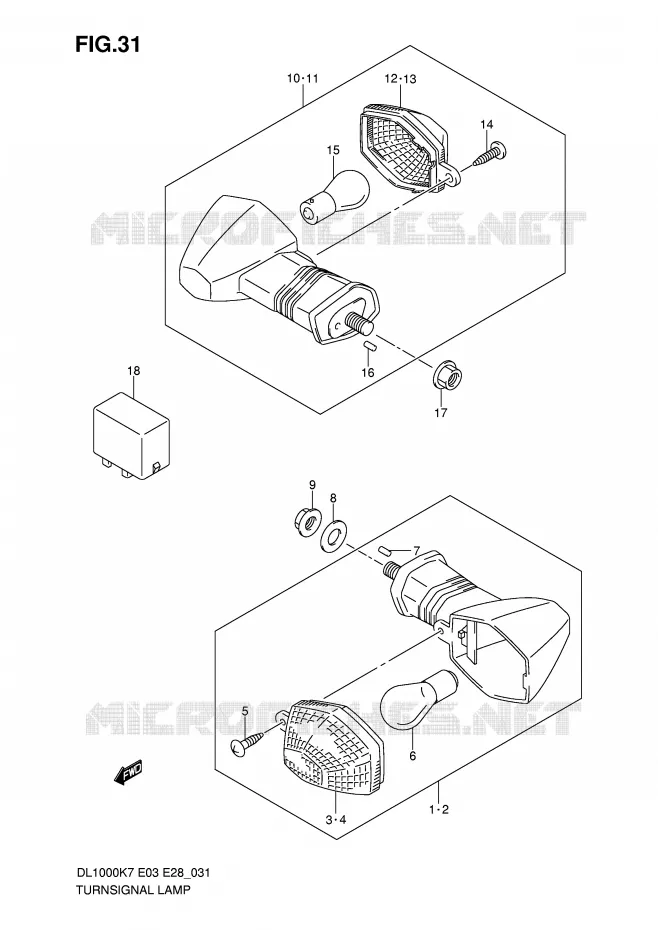 INDICATORS Suzuki MOTO 1000 V-STROM 2009  DL1000K9(E3/E28)