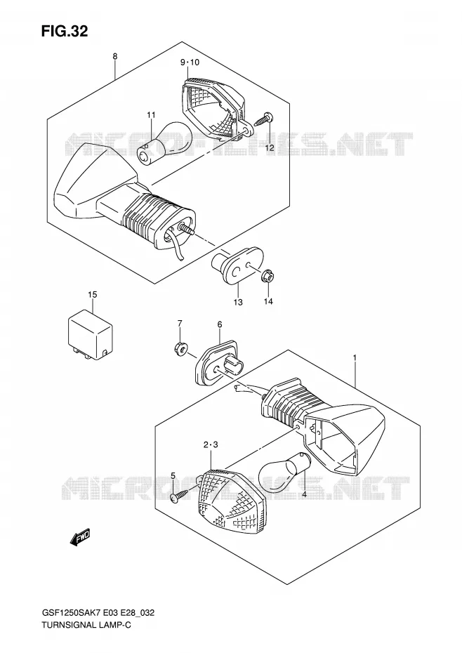 INDICATORS Suzuki MOTO 1250 BANDIT-S 2008  GSF1250SAK8(E3/E28)