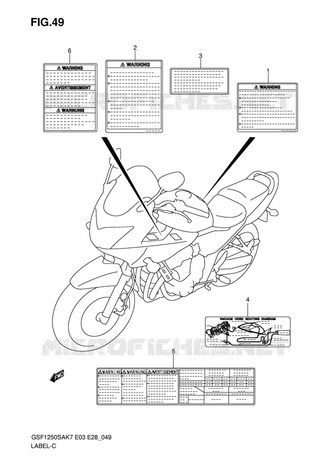 LABEL Suzuki MOTO 1250 BANDIT-S 2008  GSF1250SK8(E3/E28)