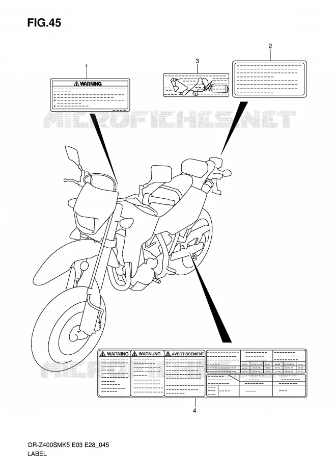 LABEL Suzuki MOTO 400 DR-Z 2009  DR-Z400SMK9(E3/E28)