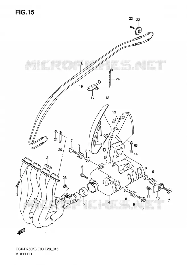 MUFFLER Suzuki MOTO 750 GSX-R 2006  GSX-R750K6(E3/E28)