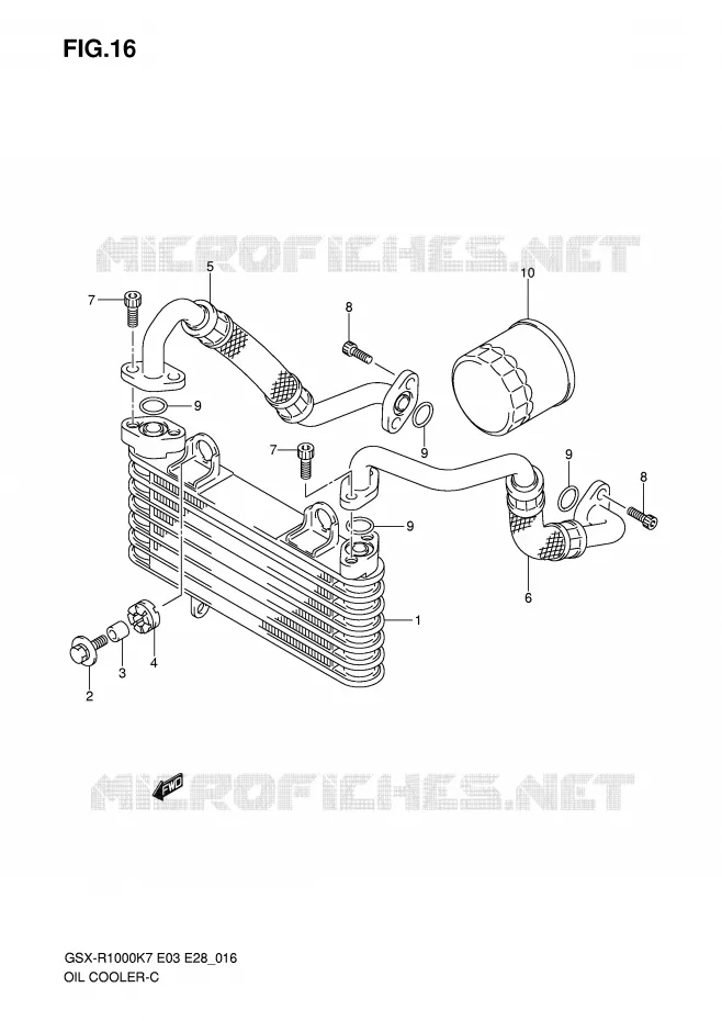 OIL COOLER Suzuki MOTO 1000 GSX-R 2008  GSX-R1000 K8 (E03)