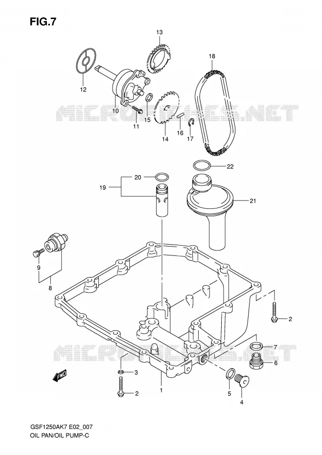 OIL PAN - OIL PUMP Suzuki MOTO 1250 BANDIT-S 2007  GSF1250SK7(E2)