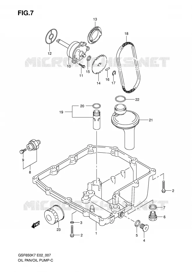 OIL PAN - OIL PUMP Suzuki MOTO 650 BANDIT 2008  GSF650K8(E2)
