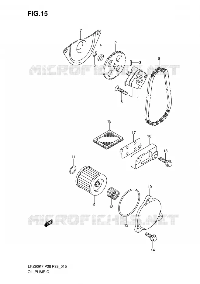 OIL PUMP Suzuki QUAD 90 QUADSPORT 2007  LT-Z90K7(P28/P33)