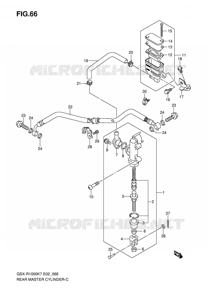 REAR BRAKE MASTER CYLINDER Suzuki MOTO 1000 GSX-R 2008  GSX-R1000U2K8(E2)