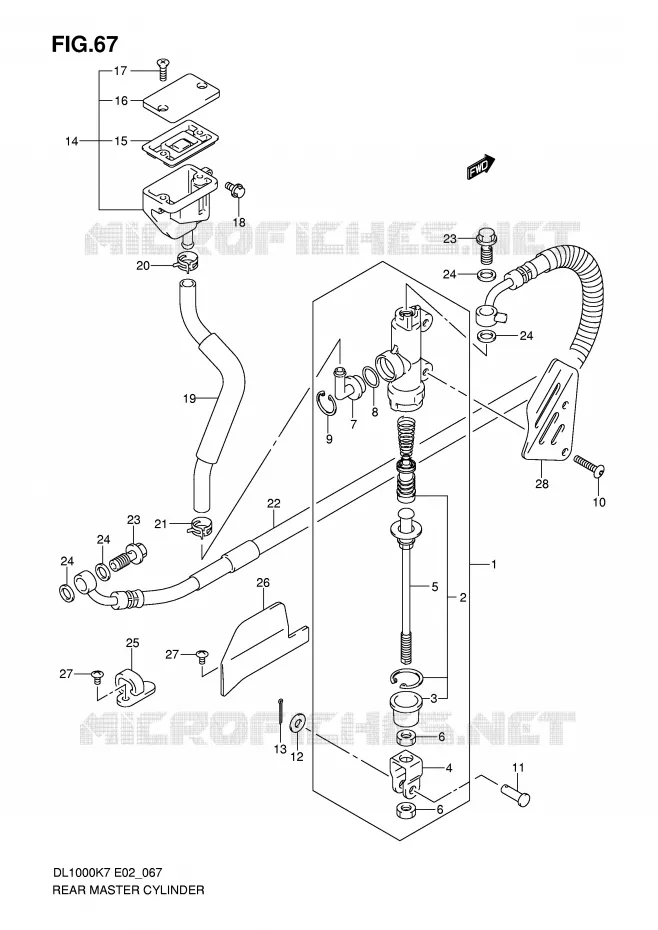 REAR BRAKE MASTER CYLINDER Suzuki MOTO 1000 V-STROM 2010  DL1000L0(P37)