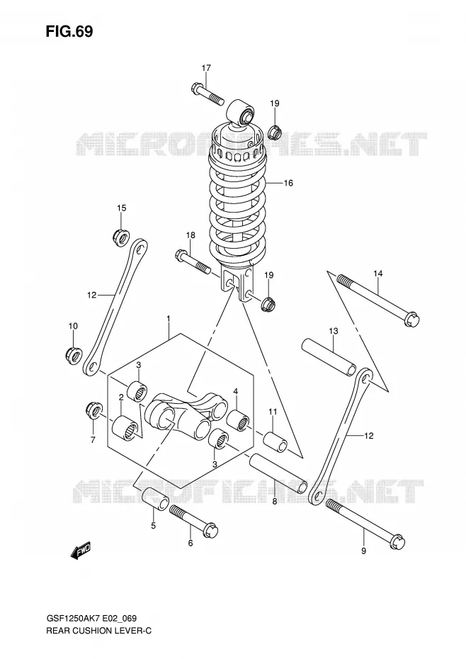SHOCK ABSORBER LINKAGE Suzuki MOTO 1250 BANDIT-N 2009  GSF1250AK9(E2)