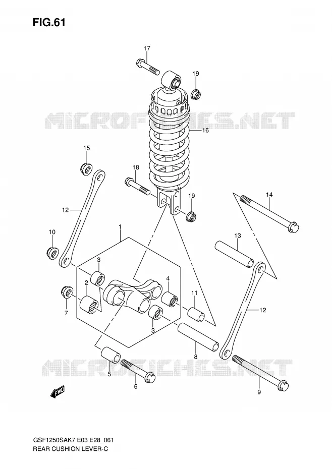 SHOCK ABSORBER LINKAGE Suzuki MOTO 1250 BANDIT-S 2009  GSF1250SAK9(E3/E28)