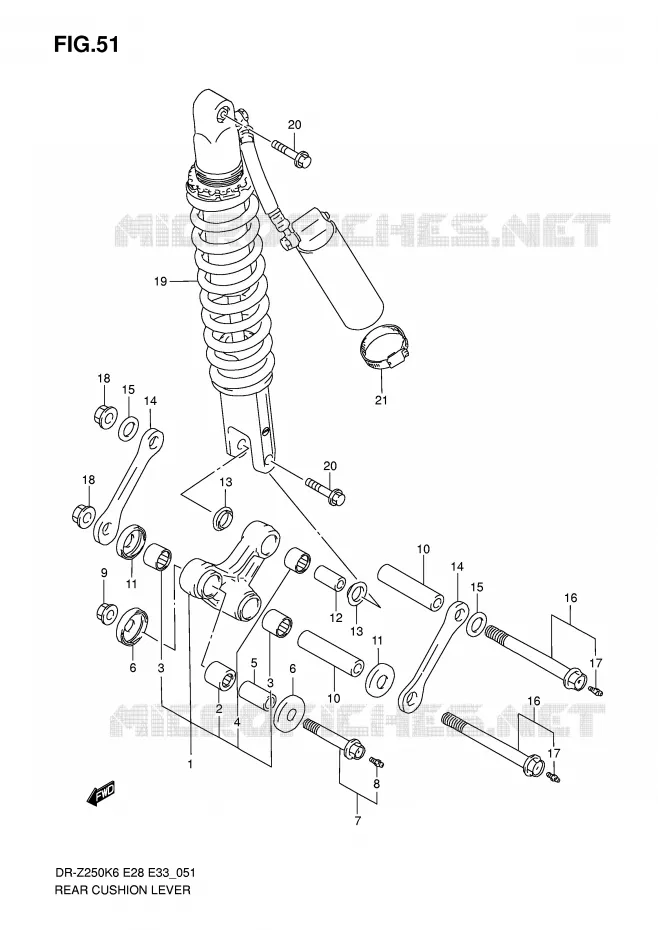 SHOCK ABSORBER LINKAGE Suzuki MOTO 250 DR-Z 2007  DR-Z250K7(E28/E33)