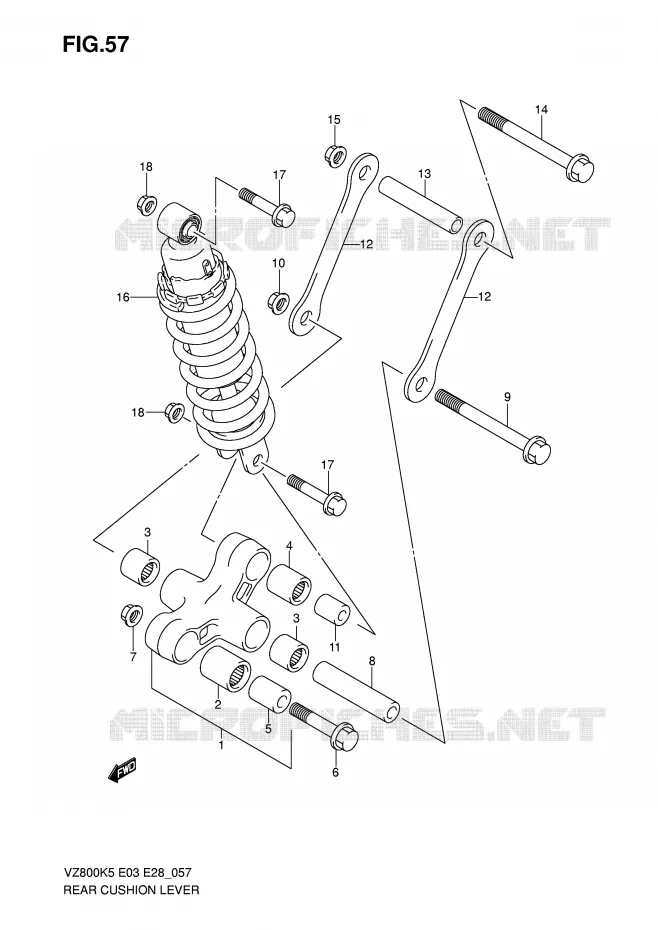 SHOCK ABSORBER LINKAGE Suzuki MOTO 800 MARAUDER 2007  VZ800K7(E3/E28)