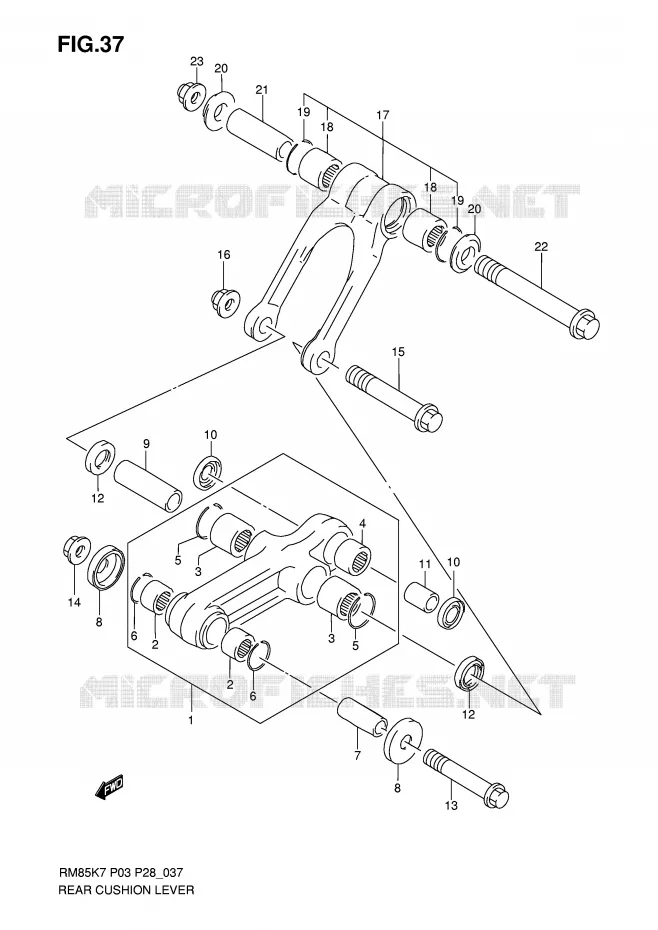 SHOCK ABSORBER LINKAGE Suzuki MOTO 85 RM 2010  RM85L0(P3/P28)