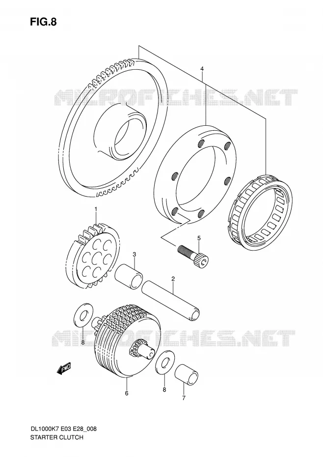 STARTER MOTOR CLUTCH Suzuki MOTO 1000 V-STROM 2008  DL1000K8(E3/E28)
