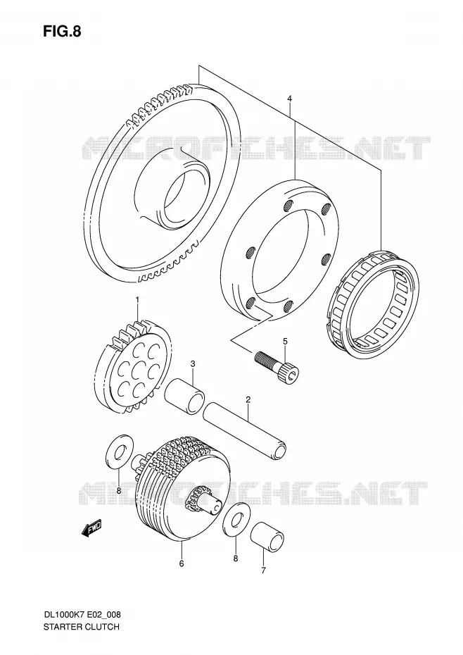 STARTER MOTOR CLUTCH Suzuki MOTO 1000 V-STROM 2010  DL1000L0(P37)