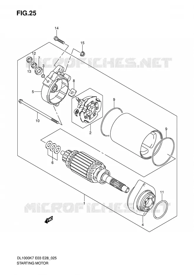 STARTER MOTOR Suzuki MOTO 1000 V-STROM 2008  DL1000K8(E3/E28)