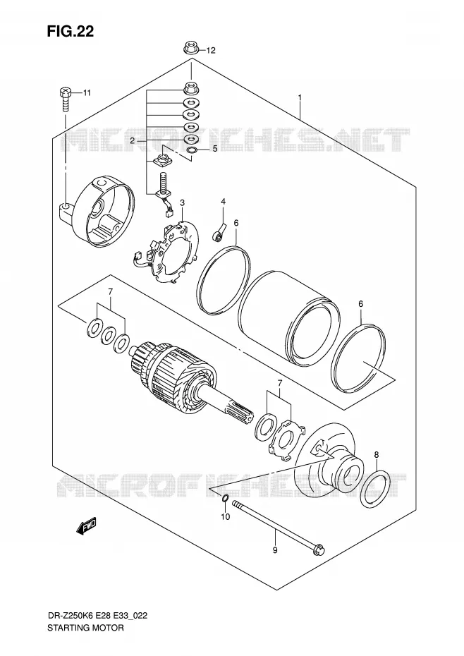 STARTER MOTOR Suzuki MOTO 250 DR-Z 2006  DR-Z250K6(E28/E33)