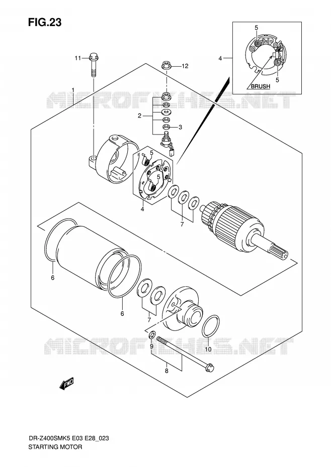 STARTER MOTOR Suzuki MOTO 400 DR-Z 2005  DR-Z400SMK5(E3/E28)