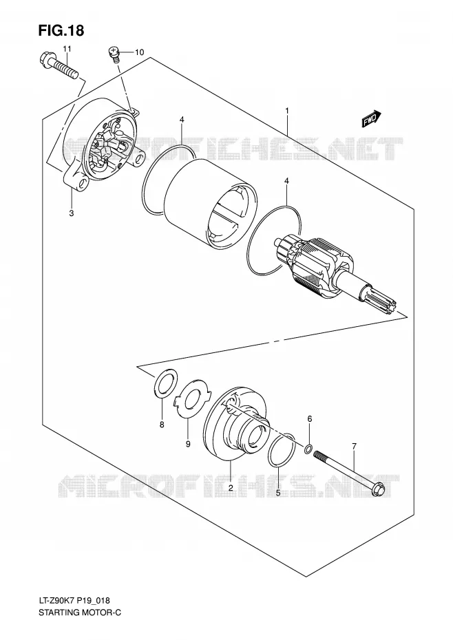 STARTER MOTOR Suzuki QUAD 90 QUADSPORT 2010  LT-Z90L0(P19)