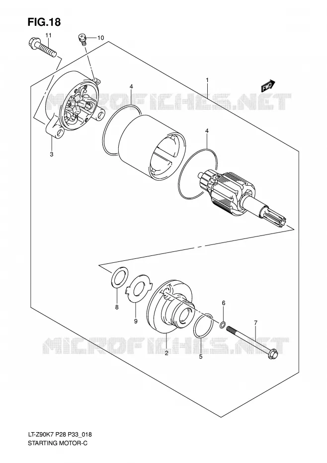 STARTER MOTOR Suzuki QUAD 90 QUADSPORT 2010  LT-Z90ZL0(P28/P33)