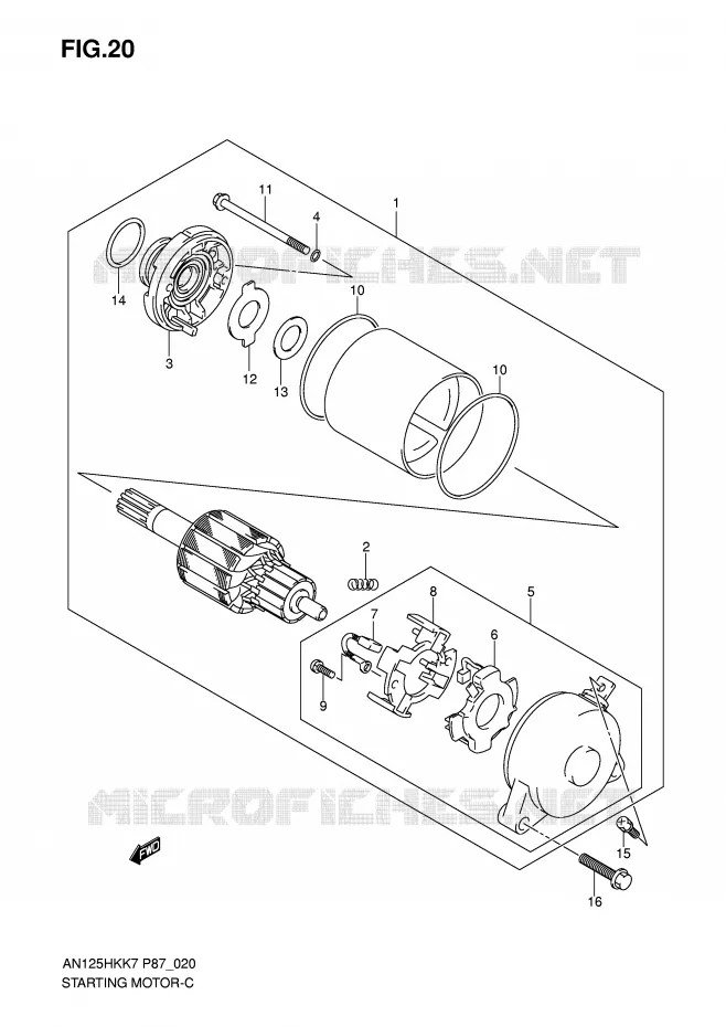 STARTER MOTOR Suzuki SCOOTER 125 BURGMAN 2007  AN125HKK7(P87)